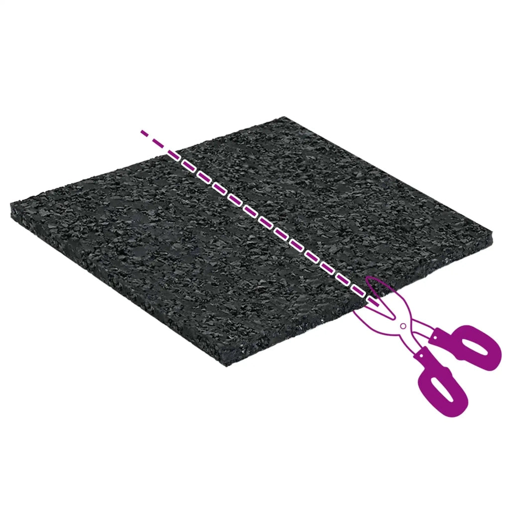 Pad per patio in granuli di gomma Nero 9 x 9 x 0,3 cm Gomma 42027240