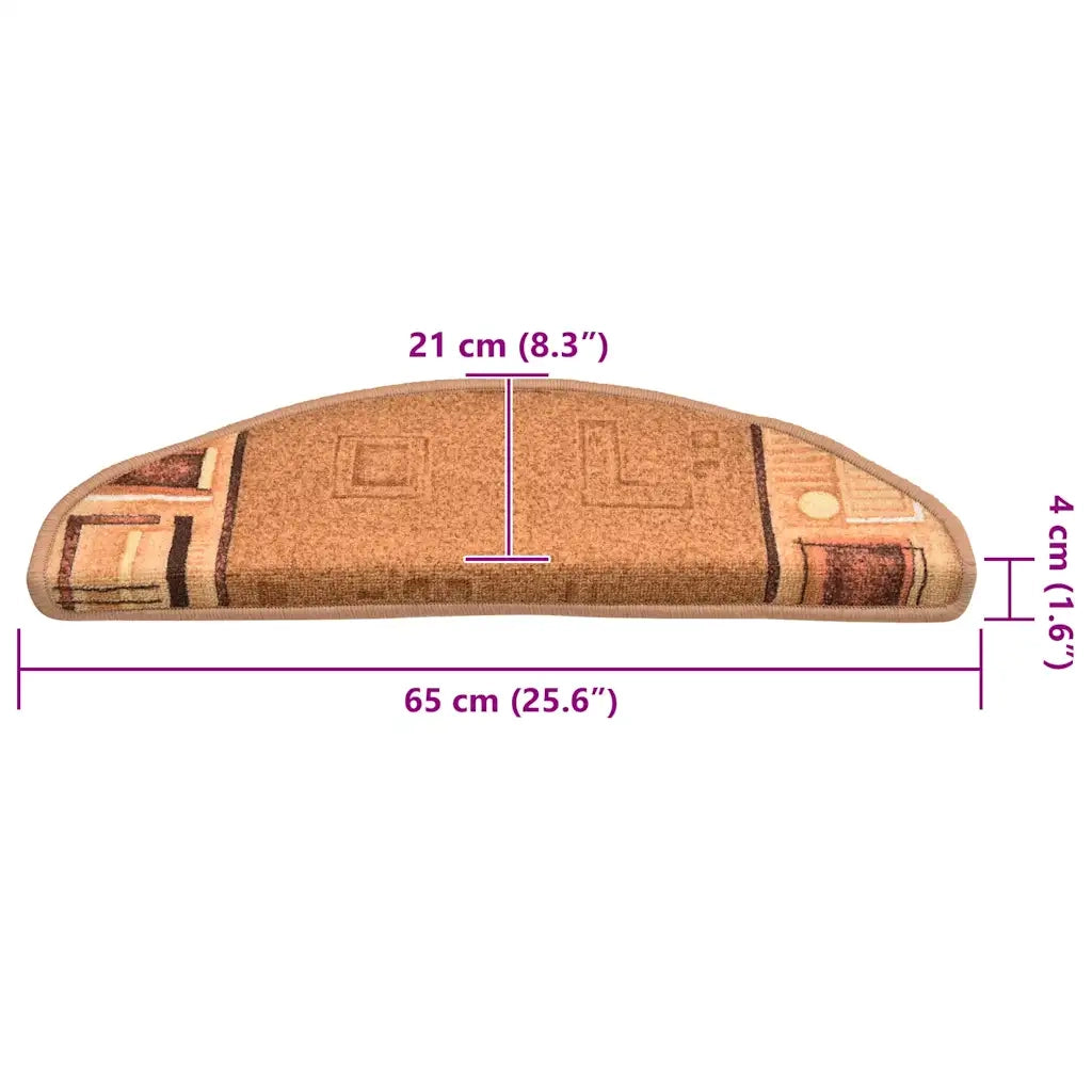 Tappetini per Scale Autoadesivi 10 pz 65x21x4 cm Beige 149833