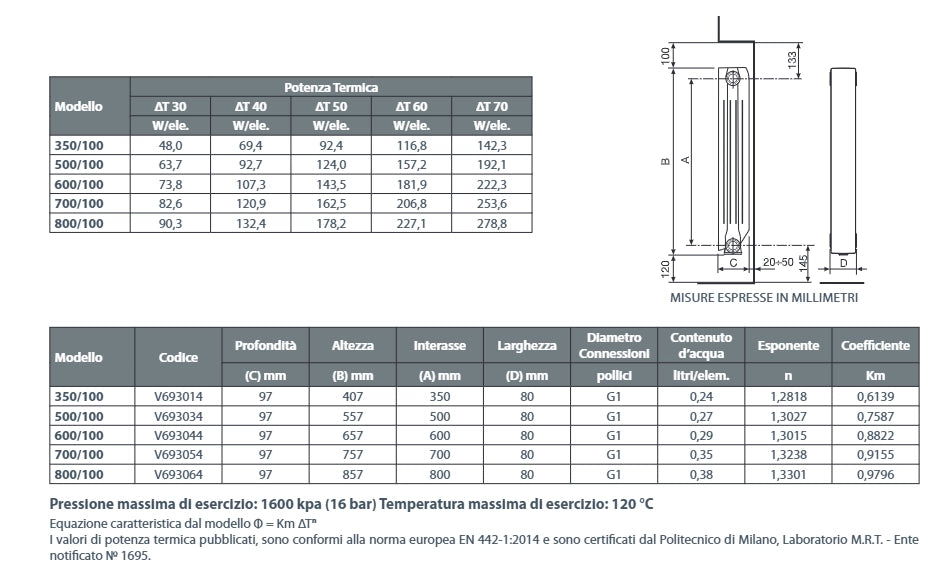 RADIATORE IN ALLUMINIO BLITZ SUPER B4 H600 Elementi  3