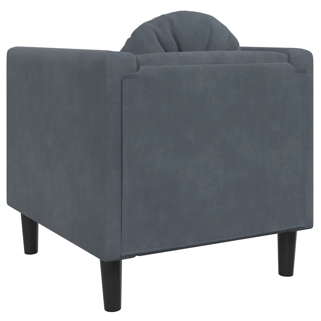 Poltrona | Sedia Relax con Cuscino Grigio Scuro in Velluto