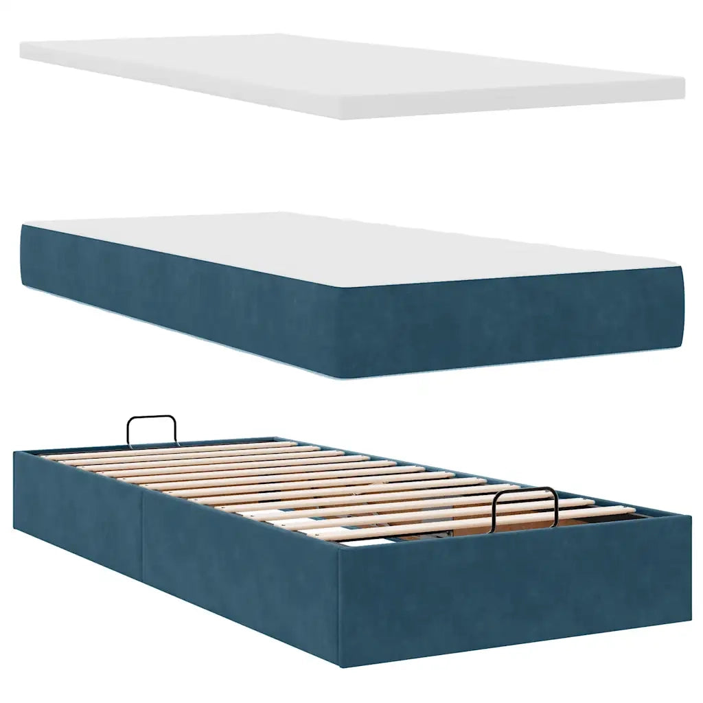 Struttura Letto Pouf con Materasso 80x200 cm Velluto 3311811