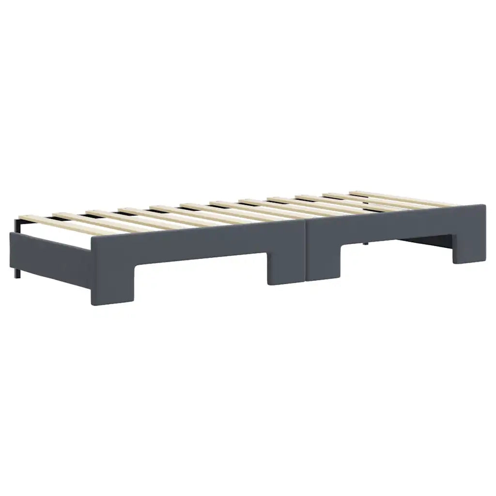 Divano Letto Estraibile Cassetti Grigio Scuro 80x200cm Velluto 3197367