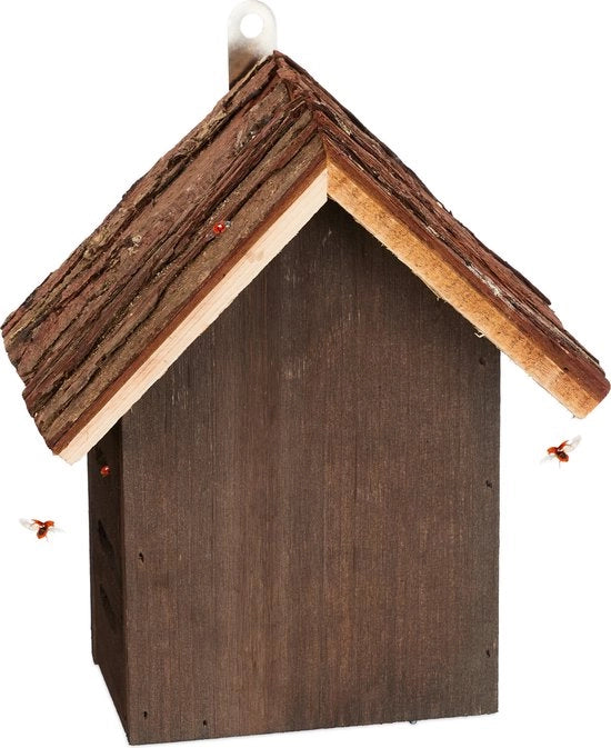 Insectario per esterni da appendere - ideale per giardino e balcone - 23 x 19 x 125 cm - marrone