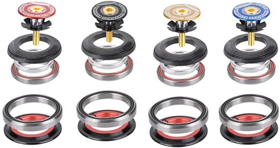 Set di sterzo per bicicletta 1 1/8 - Vario Headset - Leggero e Sostenibile - 42 mm e 52 mm - Ideale per biciclette - Adatto per Diverse Tipologie di Biciclette