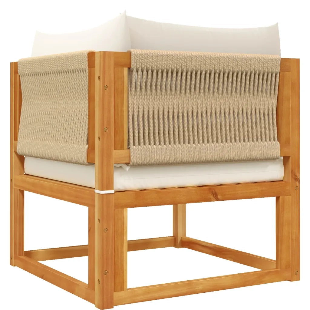 Divani da Giardino Angolari con Cuscini 2 pz in Legno di Acacia e Corda 3278853