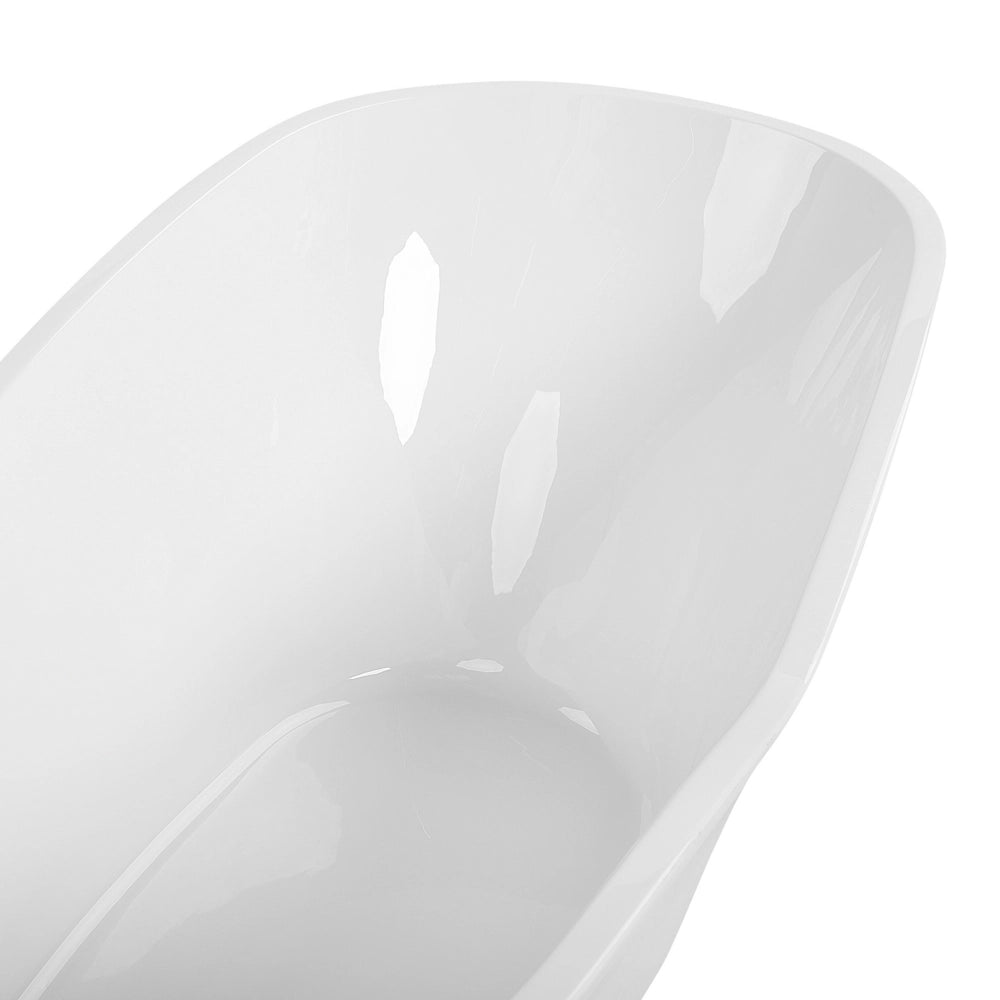 Vasca da bagno freestanding bianco lucido sanitario acrilico 1700 x 800 mm singolo ovale moderno design minimalista