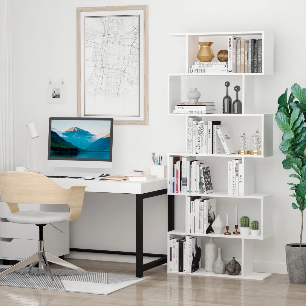 Libreria Scaffale 6 Ripiani Legno S 80x24x191 cm ¨C Minimal ¨C Bianco
