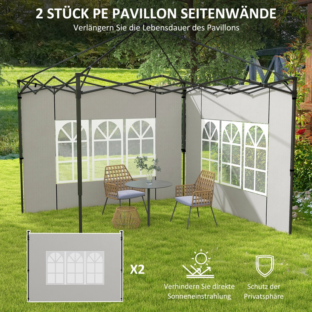 Set 2 Pezzi Pannelli Laterali per Gazebo 3x3 3x6 ¨C Minimal ¨C Bianco