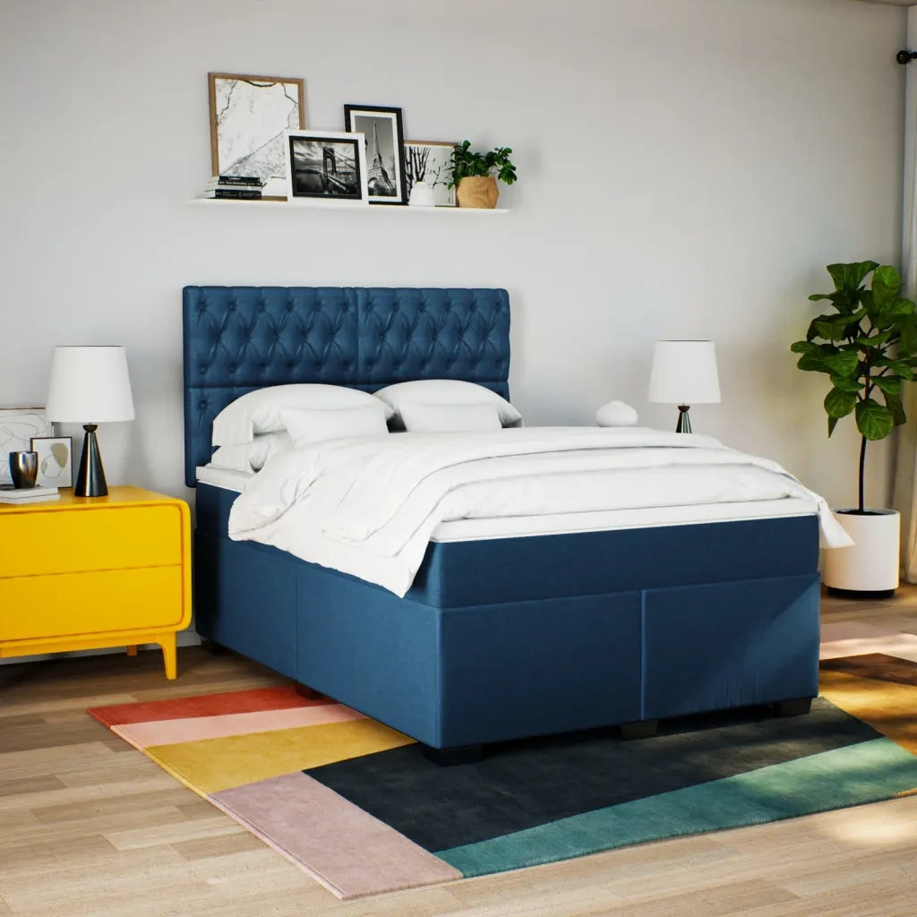 Giroletto a Molle con Materasso Blu 140x200 cm in Tessuto 3290524