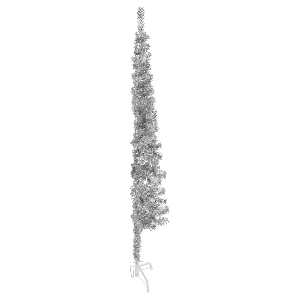Albero Natale | Decorazioni natalizie Artificiale Sottile a Met¨¤ Supporto Argento 180cm