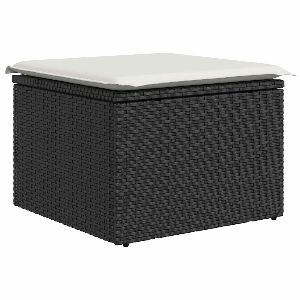Set Divano da Giardino con cuscino 8 pcs Nero polyrattan 3345477