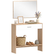 Consolle ingresso con specchio e cassetto ¨C Xylo ¨C legno rovere 91,5x27,9x85,5 cm