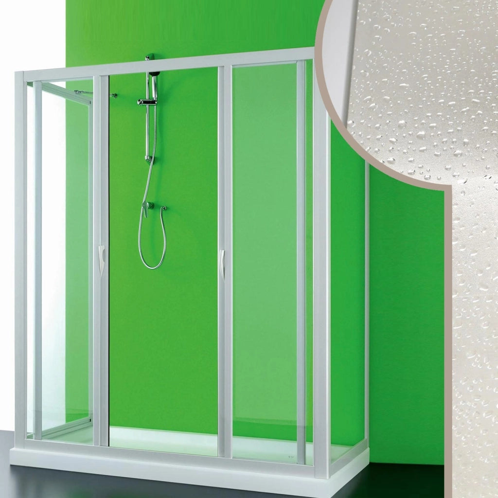 Box Doccia 3 lati 70x140x70 CM in Acrilico mod. Mercurio 2 con apertura centrale