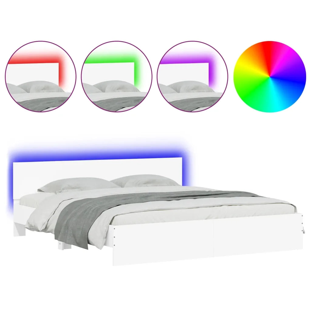 Giroletto con LED senza Materasso Bianco 180x200 cm
