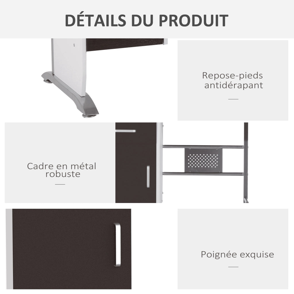 Scrivania Computer ¨C Minimal ¨C Legno Rovere Marrone 100x52x75 cm