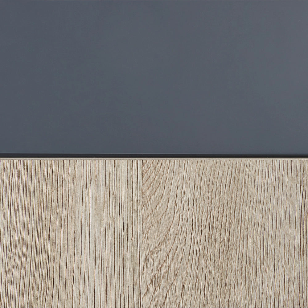 Set di mobili da bagno in 4 pezzi in MDF grigio 60 cm mobiletto in ceramica con specchio