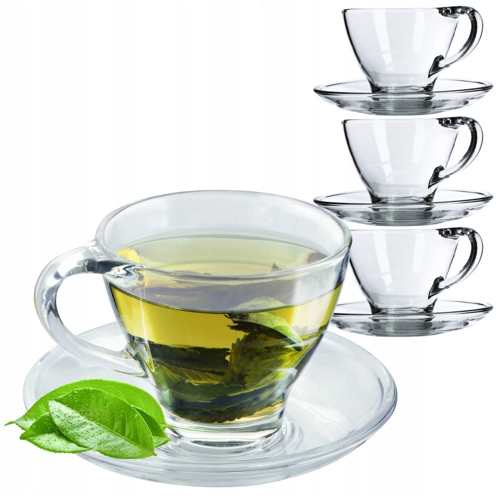 Set di 4 tazze e piattini da caffè/tè KADAX da 200 ml