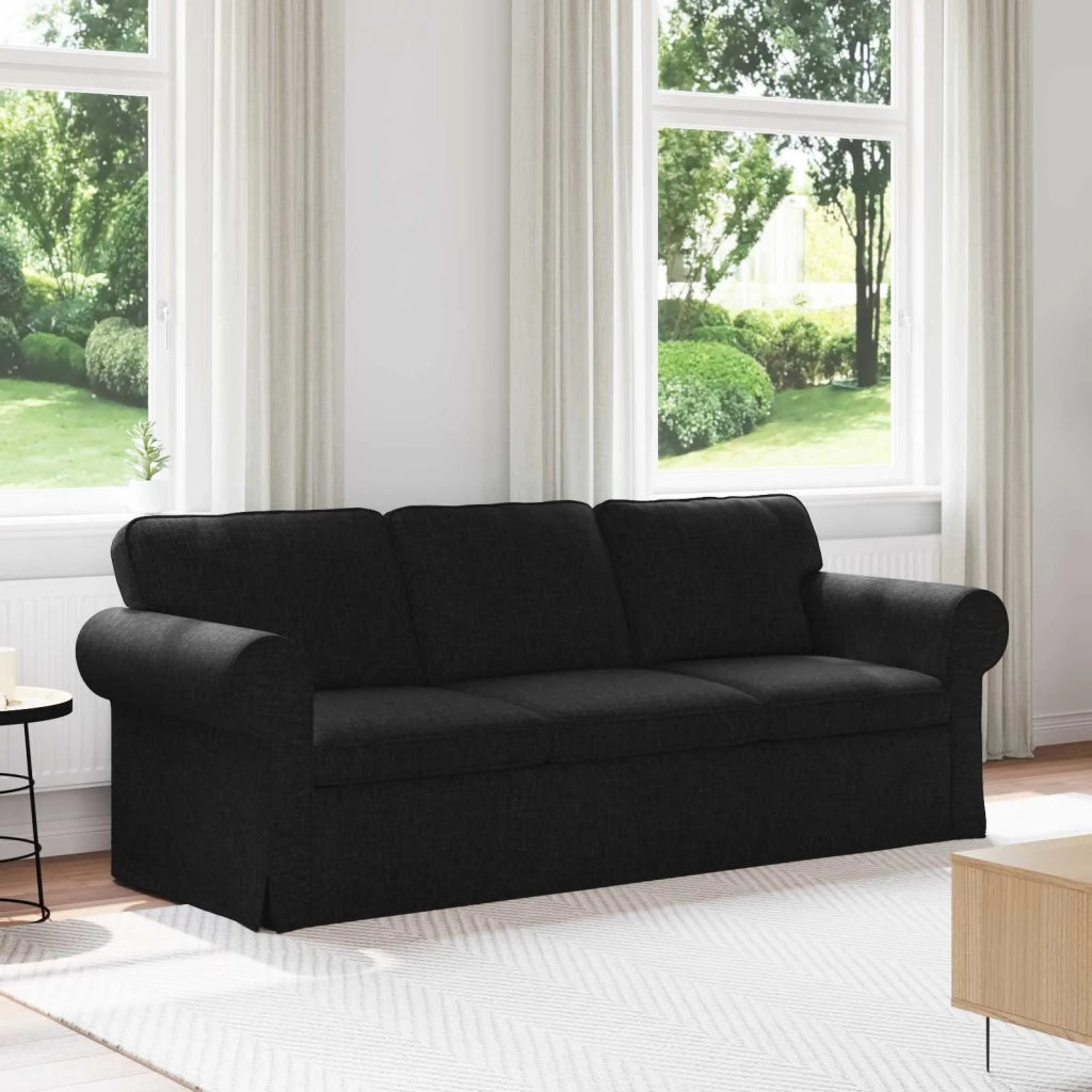 Divano Nero 215 x 82 x 80 cm Tessuto 42024315