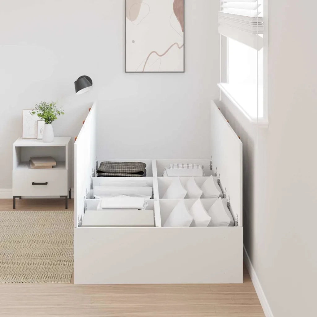Struttura letto con contenitore Bianco 100 x 200 cm 3335349