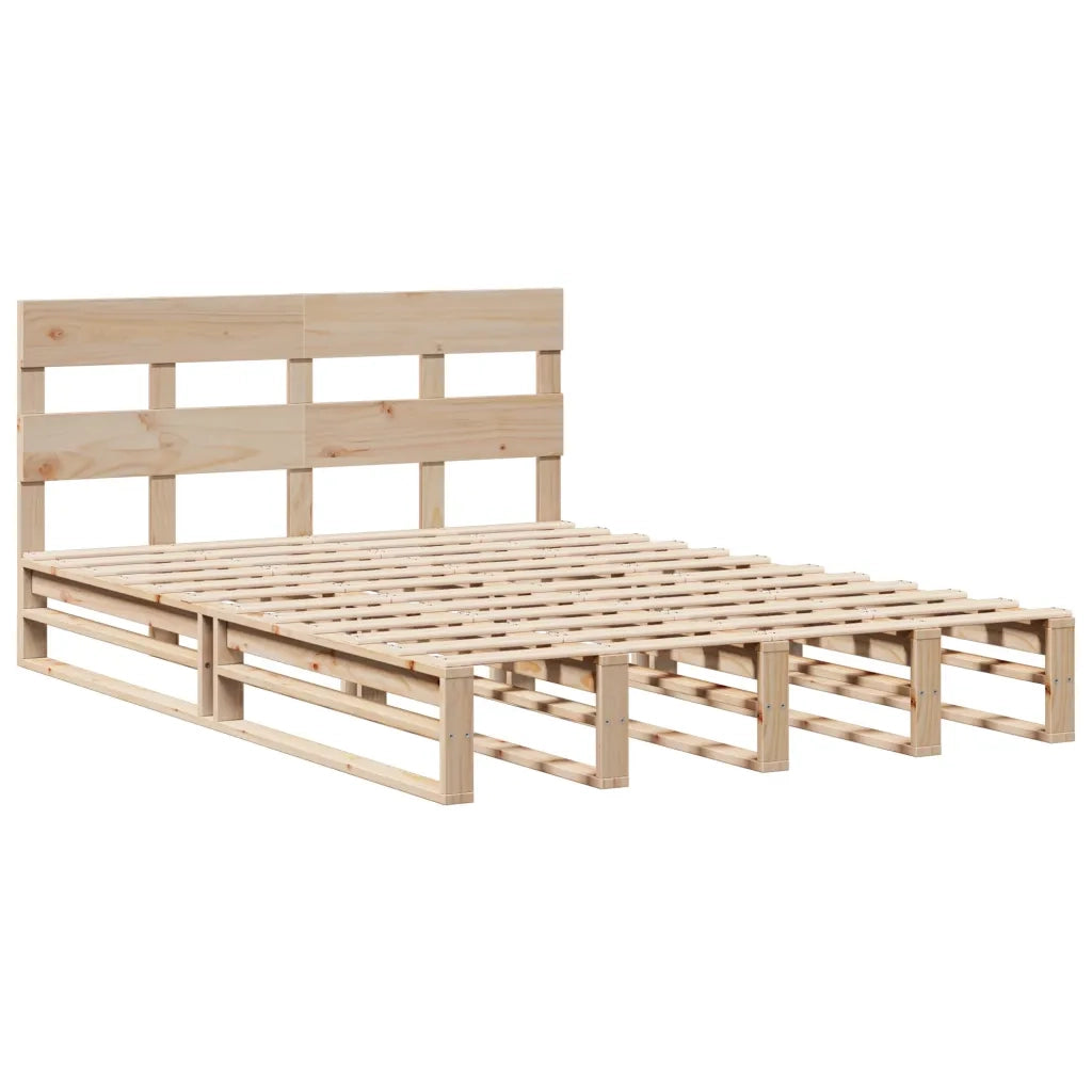 Letto senza Materasso-Struttura Letto 135x190 cm in Legno Massello di Pino 317256