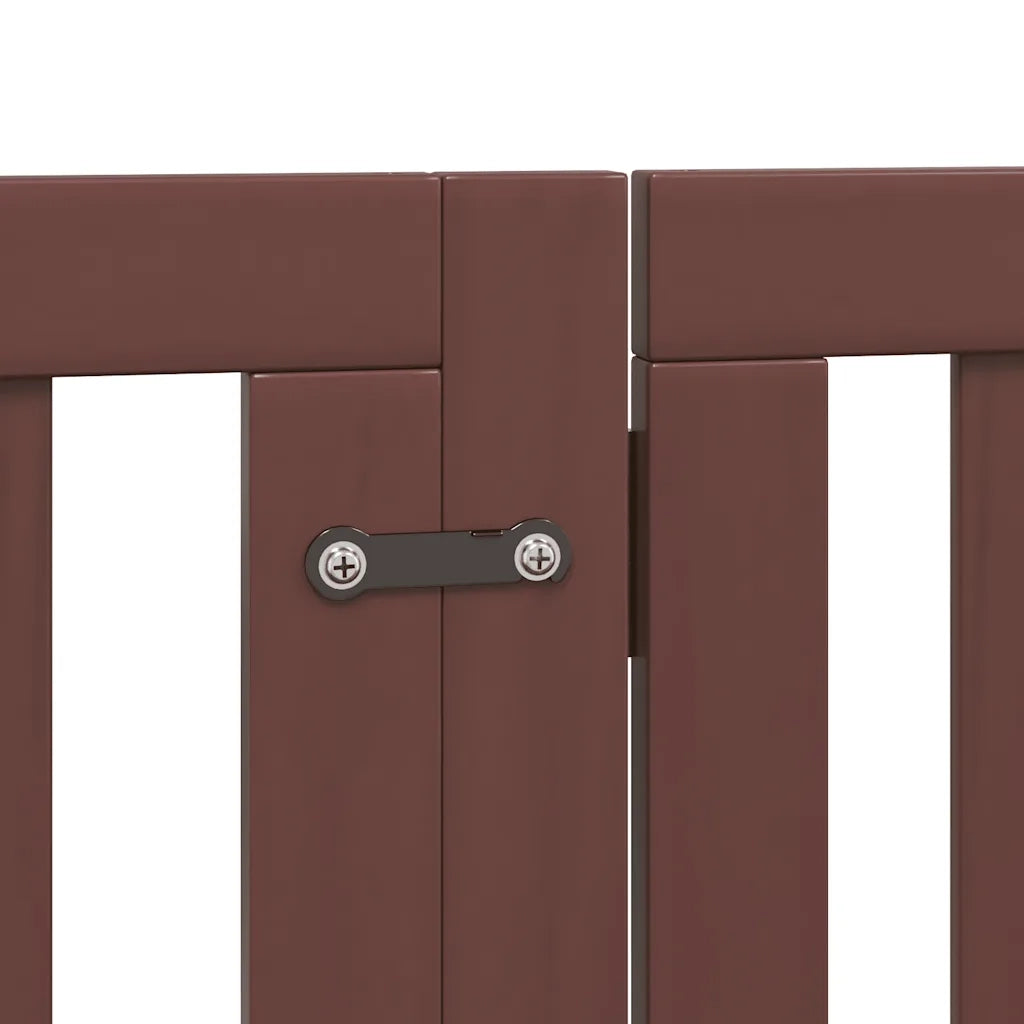 Cancello Cani Porta Pieghevole Marrone 9 Pannelli 450cm Pioppo 3155659