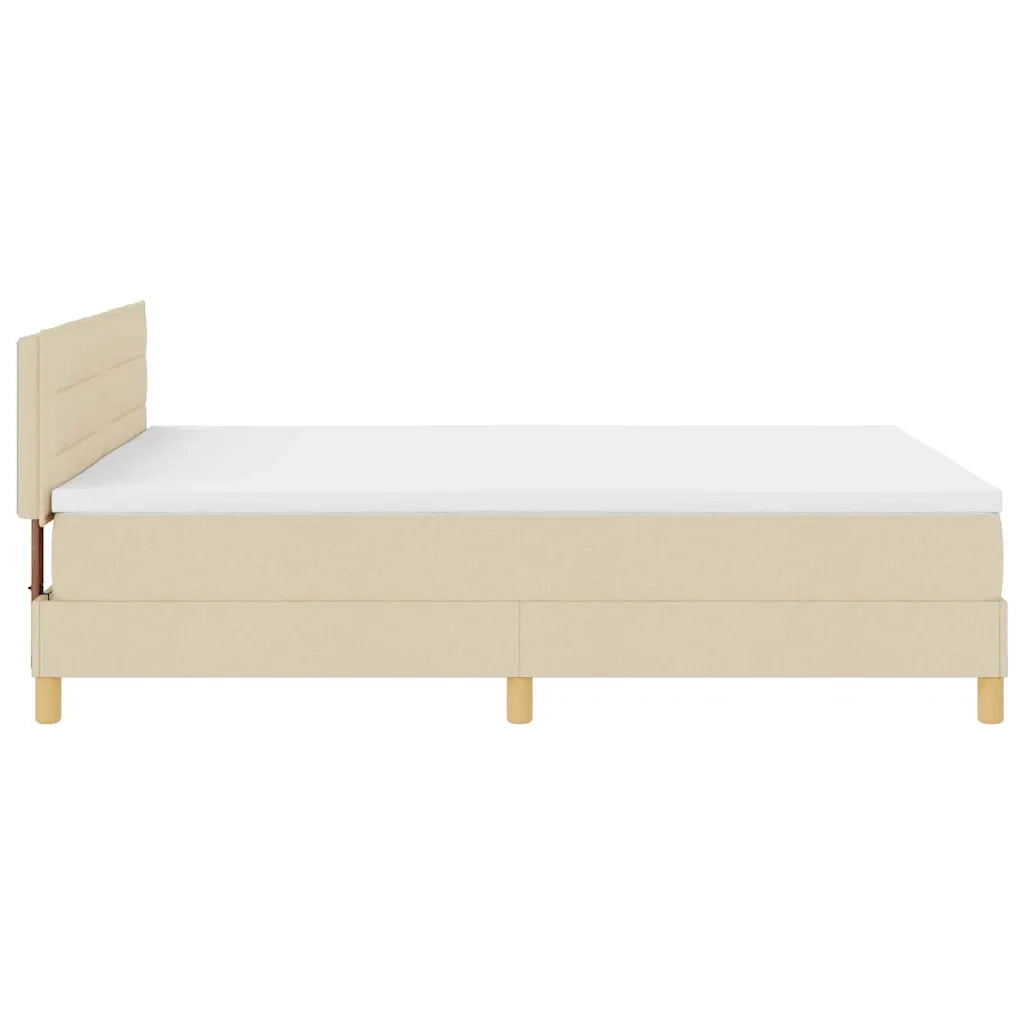 Letto a Sorgente LED con strisce LED Crema 140 x 190 cm Tessuto 3342364
