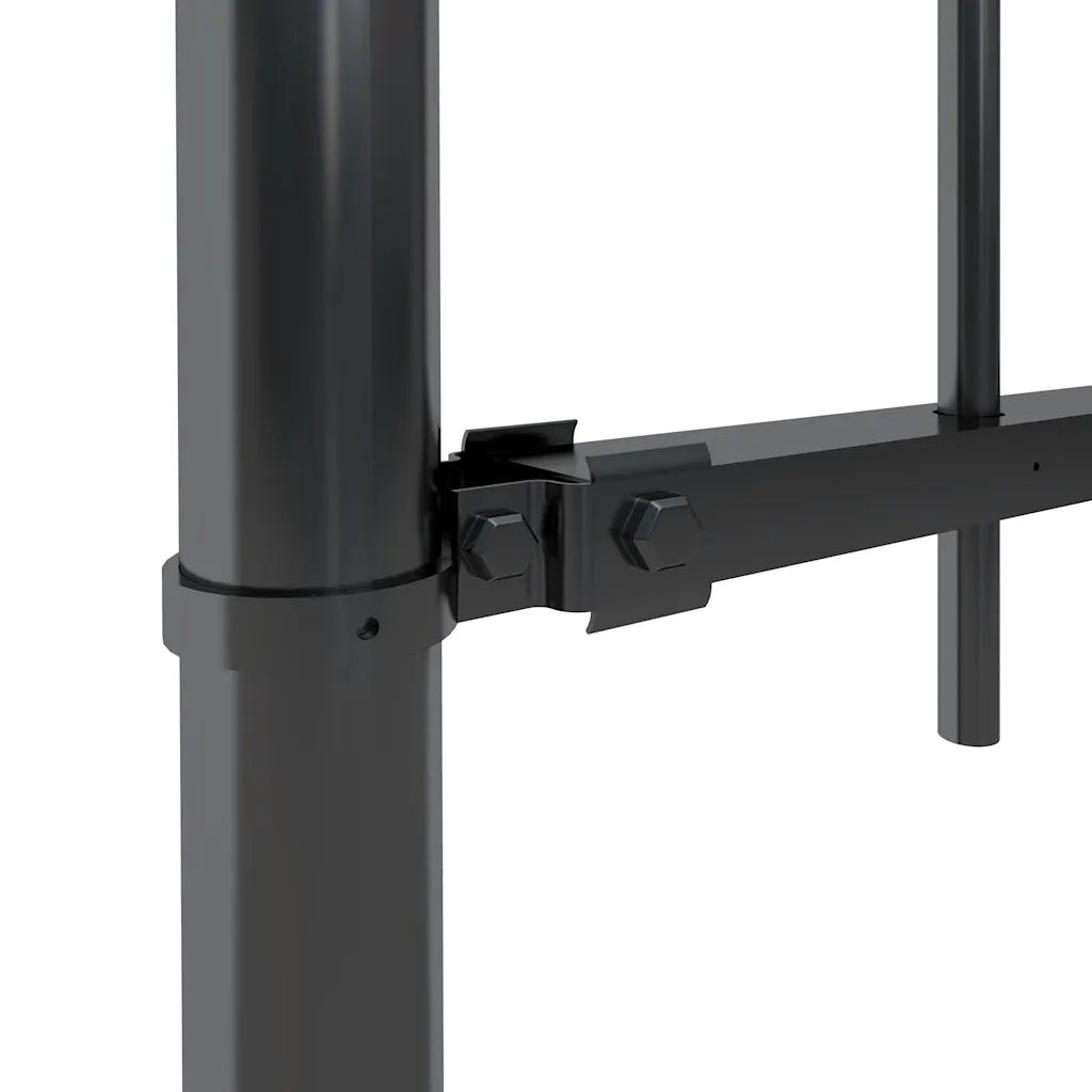 Recinzione da Giardino | Recinzione da cortile con Parte Superiore ad Anello in Acciaio 537x120 cm Nera