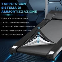 Tapis Roulant Elettrico Pieghevole, Tapis Roulant Elettrico Portatile 1.25HP con Schermo LCD, Velocità 1-10 km/h, Ruote, Allenamento per Casa, Ufficio, Palestra, Nero e Grigio