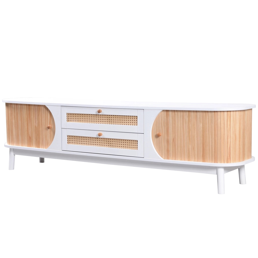 Cassettiera per TV bianca in MDF lunghezza 170 cm