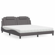 Letto Viana con Materasso Grigio 180x200 cm in Similpelle