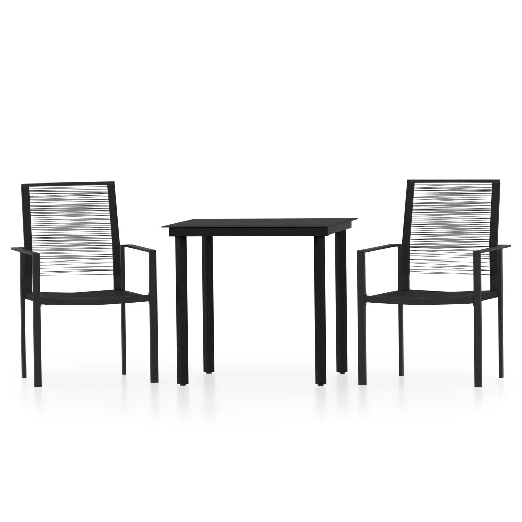 Set Mobili da Pranzo per Giardino 3 pz Nero 3099197