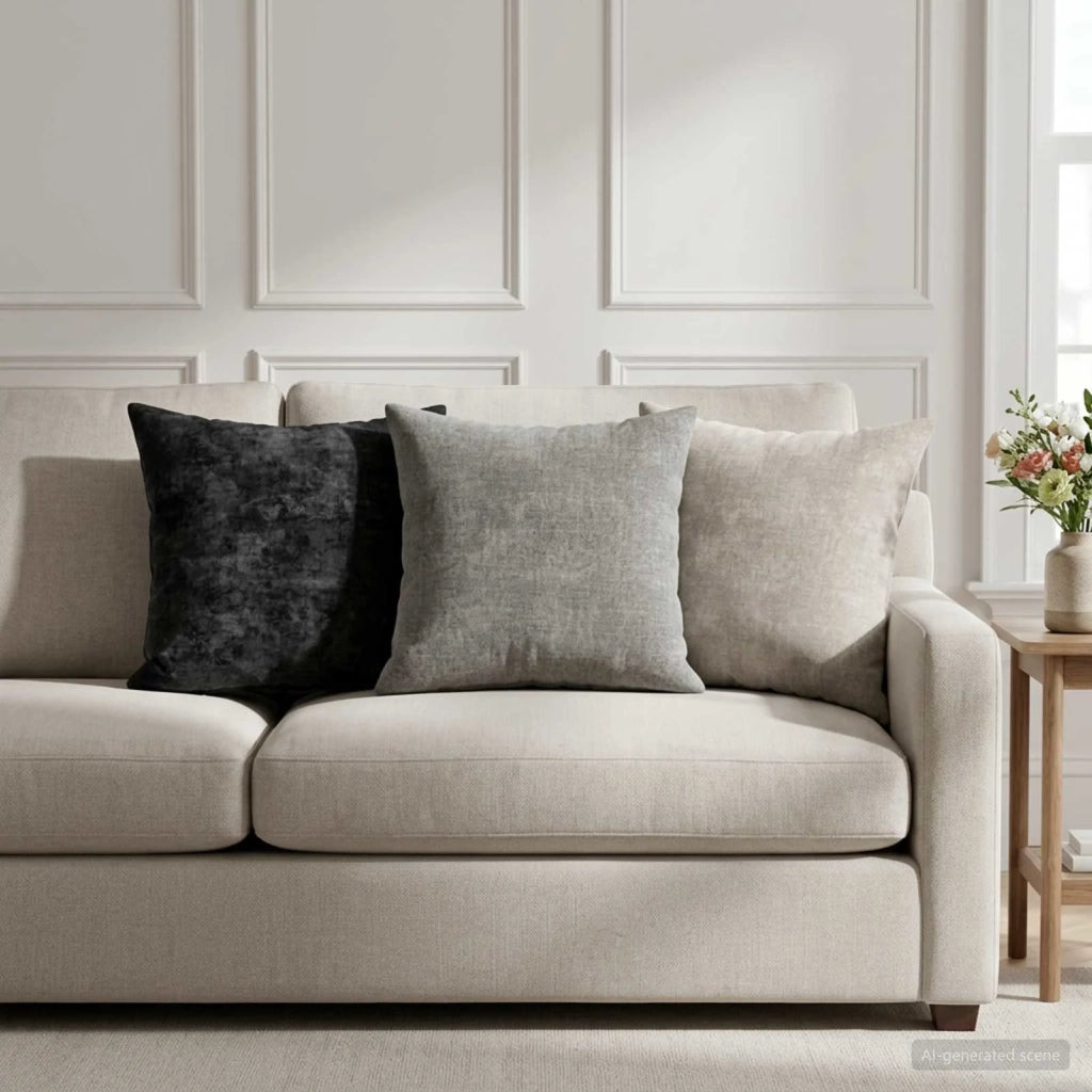 Federa 2 pz HEERLEN Grigio Chiaro 40 x 40 cm Tessuto Chenille 908503