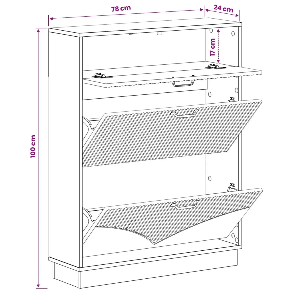 Mobile per scarpe HOORN 78 x 24 x 100 cm Legno ingegnerizzato 897315