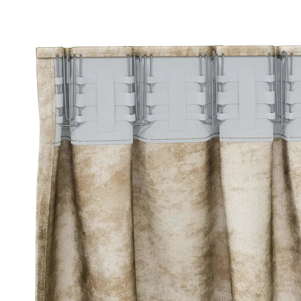 Tende in Velluto con tende 2 pcs Crema 260 x 140 cm Velluto 4107702