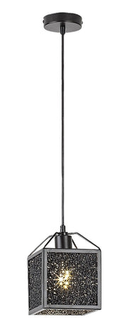 Lampada a sospensione moderna cubo nero E27 40W Rabalux