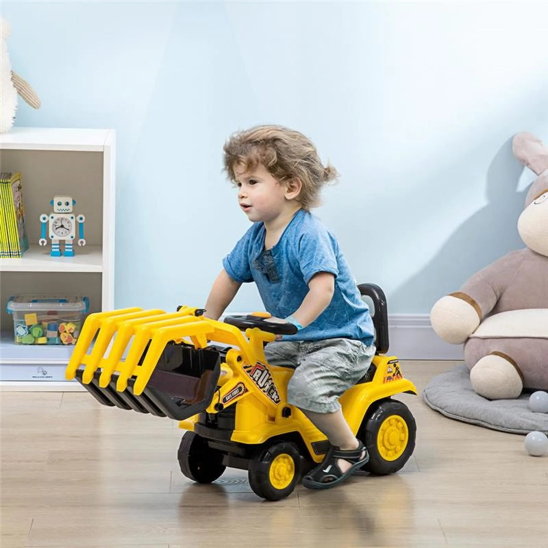 ESCAVATORE PER BAMBINI 3-4 ANNI CON PINZA PULSANTE PER SUONI GIALLO E NERO