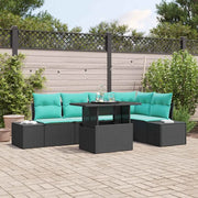 Set Divano da Giardino 6 pz Nero polyrattan 3357929