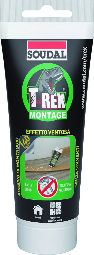 Soudal ADESIVO DI MONTAGGIO ''T-REX'' EFFETTO VENTOSA ml. 200 - Bianco 10.00 pz