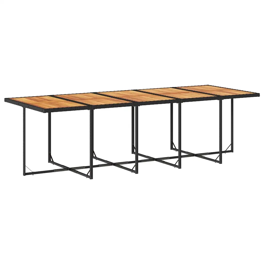 Set da Pranzo da Giardino 13pz con Cuscini Nero in Polyrattan 3211227