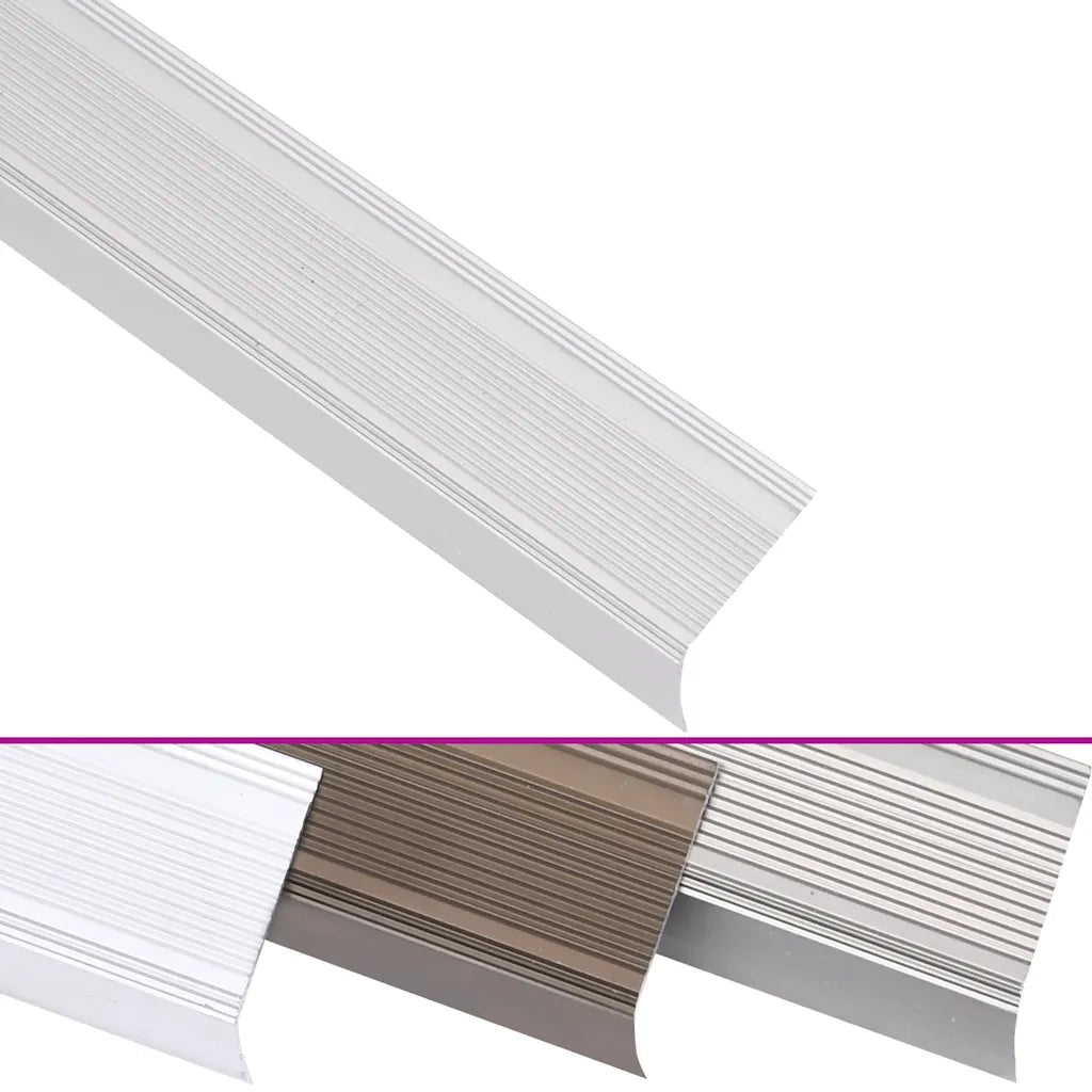 Profili a L per Gradini 5 pz in Alluminio 100 cm Argento 146759