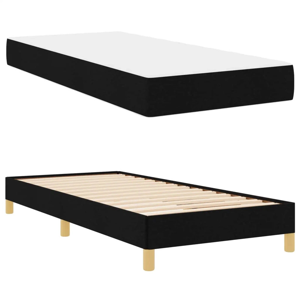 Letto a molle con materasso Nero 100 x 200 cm Tessuto 3398544
