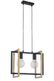 Lampada a sospensione loft nero/oro Eden 2xE27 Sigma