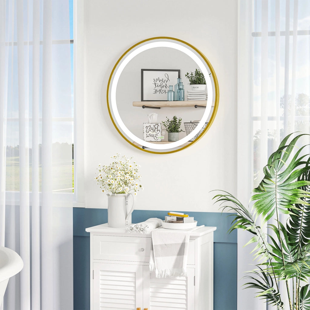Specchio da Bagno con Luce LED Tattile Regolabile ¨C Xylo ¨C ?60cm Dorato