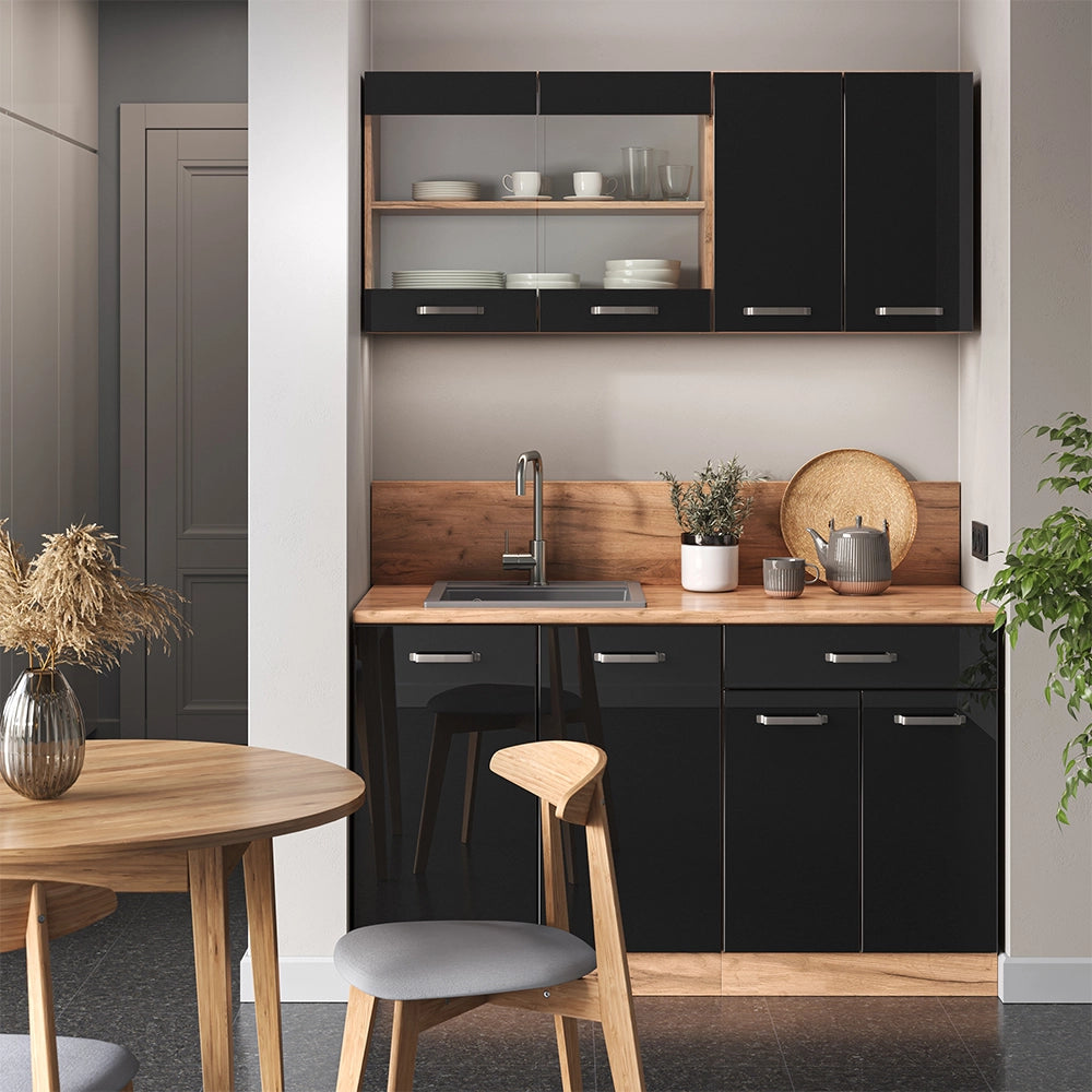 Vicco Frontale cucina Nero lucido 59.6 x 76.6 cm frontale del mobile per mobile da incasso microonde