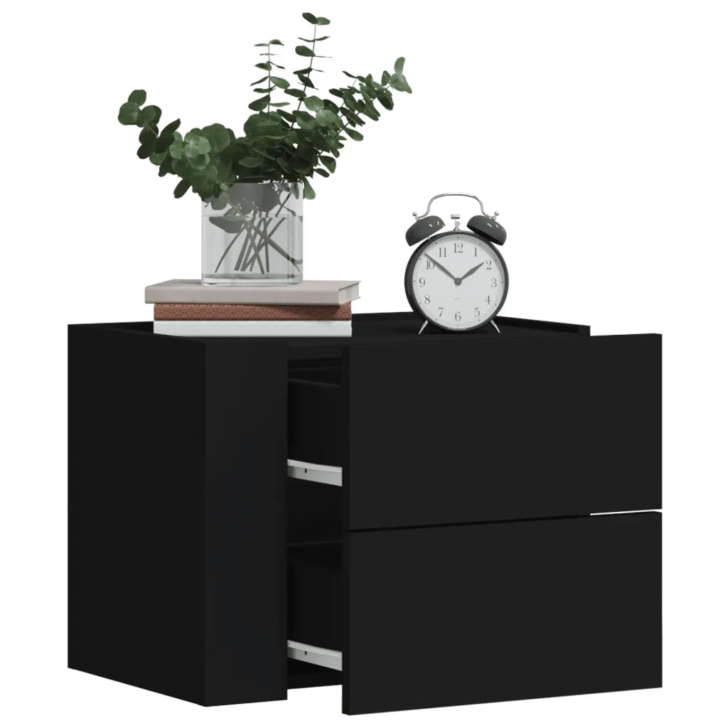 Comodini a Muro 2 pz Nero 45x30x35 cm 848328