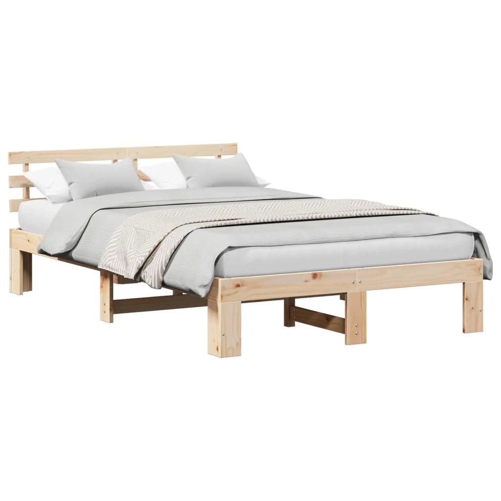 Struttura del letto Naturale 140 x 190 cm Pino massello 872614