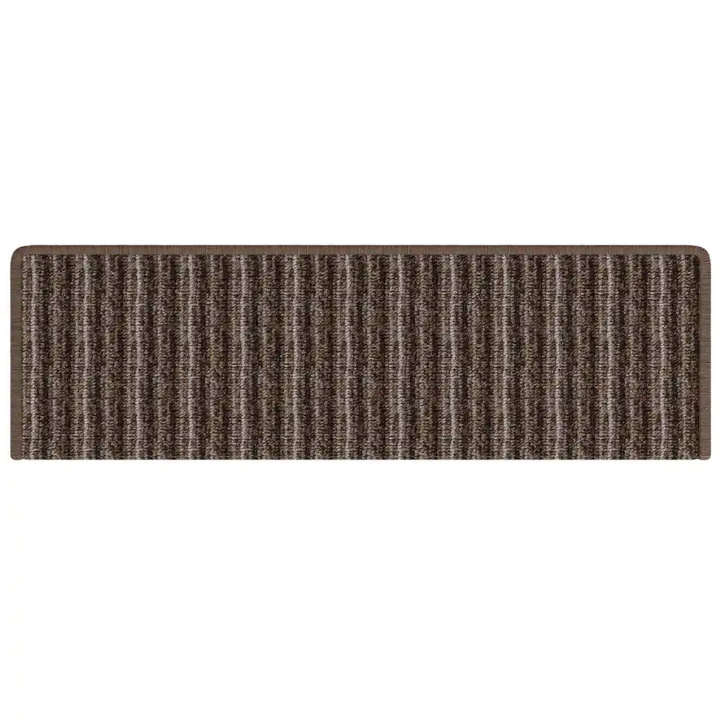 Tappetini per scale autoadesivi 15 pz | Gradini per Scale Marrone 65 x 21 x 4 cm