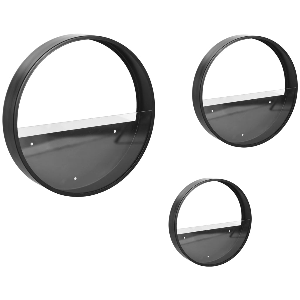 Vasi da parete set 3 pezzi impilabili ¨C Minimal ¨C acciaio+acrilico nero
