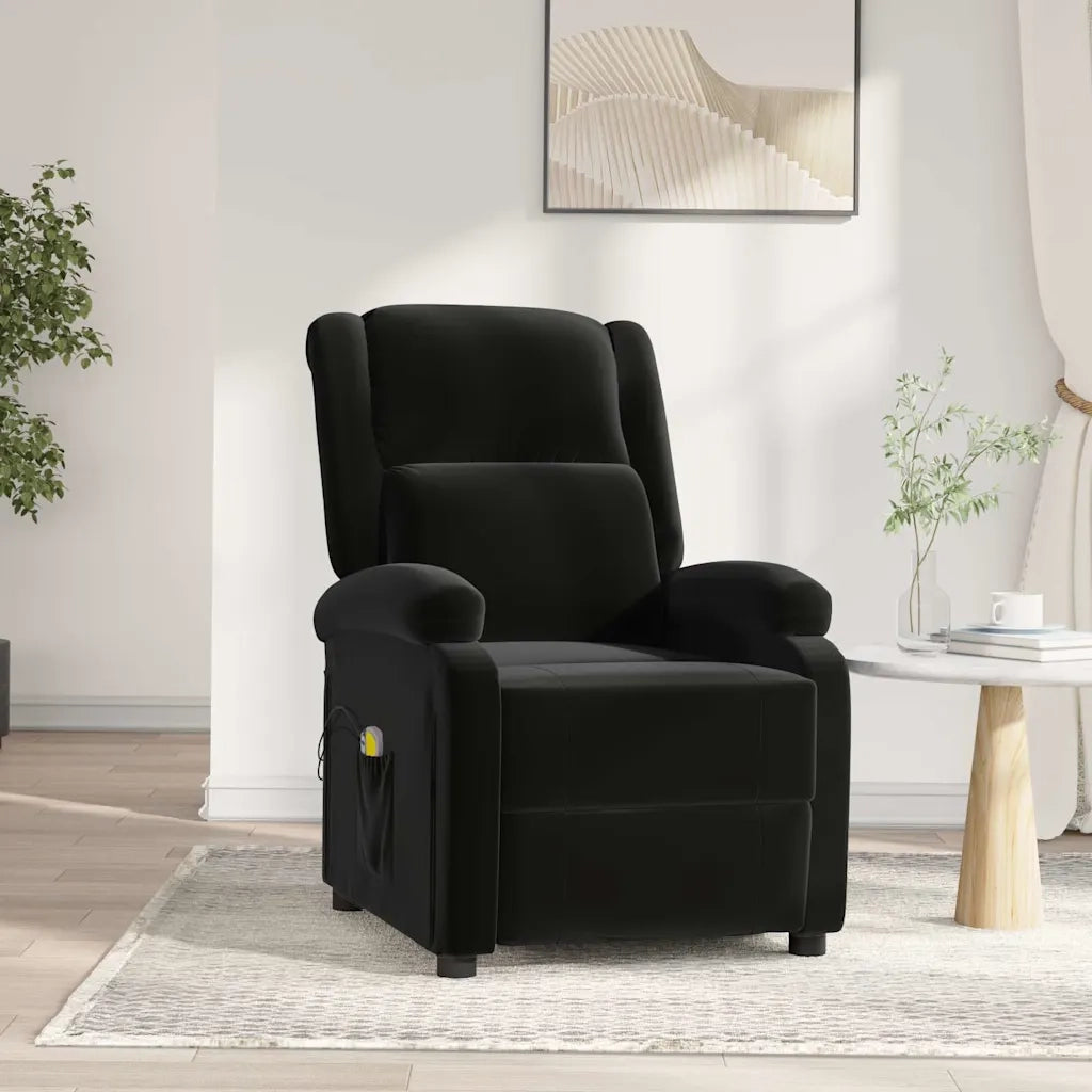 Poltrona Massaggiante Elettrica Nera in Velluto 3098410