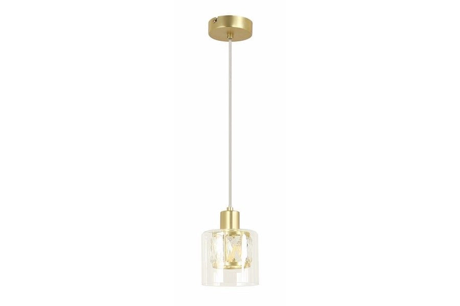 Lampada a sospensione Elmo ottone vetro 1xE14 40W